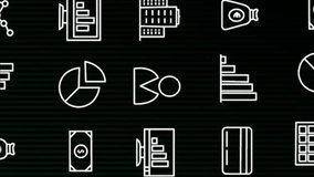 Animation of business symbols and financial data processing. Global finance, business, connections, computing and data processing concept digitally generated video. - Powered by Shutterstock - Get 15% off with code: PIKWIZARD15
