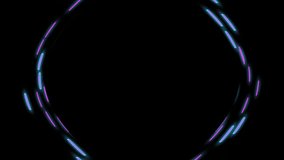 Animation of strobing blue and pink neon light beams over neon data streaming on black background. Connection, data, processing, digital interface and communication, digitally generated video. - Powered by Shutterstock - Get 15% off with code: PIKWIZARD15