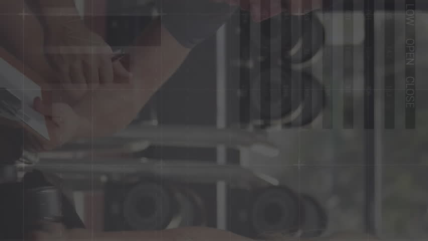 Animation of data processing over diverse people exercising in gym. Global sports, fitness, business, connections, computing and data processing concept digitally generated video. - Powered by Shutterstock - Get 15% off with code: PIKWIZARD15