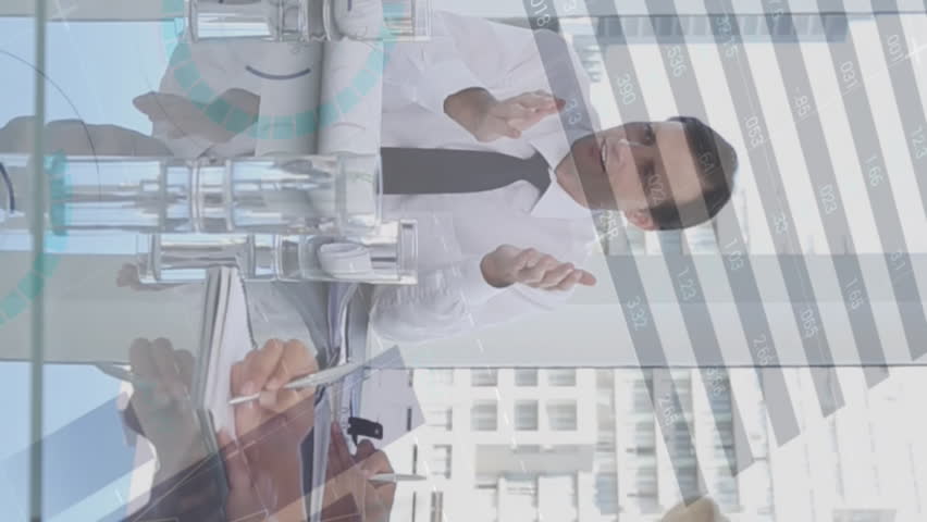 Statistical data processing against group of diverse businesspeople discussing in meeting room. business data and analytics technology concept - Powered by Shutterstock - Get 15% off with code: PIKWIZARD15