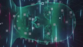 Animation of globe with icons and network of connections. Global internet security identity data processing and technology concept digitally generated video. - Powered by Shutterstock - Get 15% off with code: PIKWIZARD15