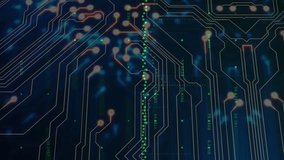 Animation of financial data processing over computer circuit board on black background. Global finances, computing and digital interface concept digitally generated video. - Powered by Shutterstock - Get 15% off with code: PIKWIZARD15