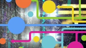 Animation of data processing over shapes and cityscape. Global business and digital interface concept digitally generated video. - Powered by Shutterstock - Get 15% off with code: PIKWIZARD15