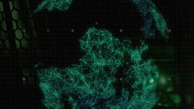 Animation of globe spinning and glowing spots with data processing. Global business, finances, computing and data processing concept digitally generated video. - Powered by Shutterstock - Get 15% off with code: PIKWIZARD15