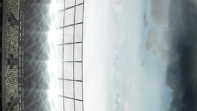 Animation of social media icons floating against sports stadium. Social media networking and sports tournament concept - Powered by Shutterstock - Get 15% off with code: PIKWIZARD15