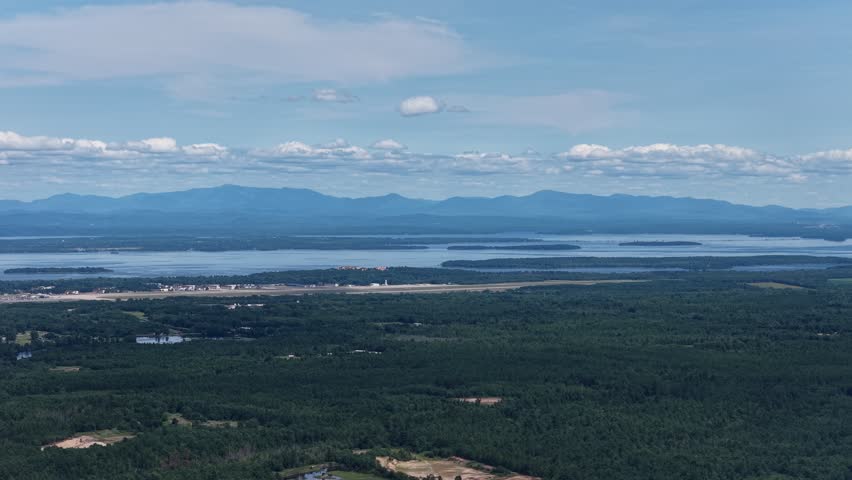 Aerial View of Mountain Landscape in the Adirondack Mountains, New York