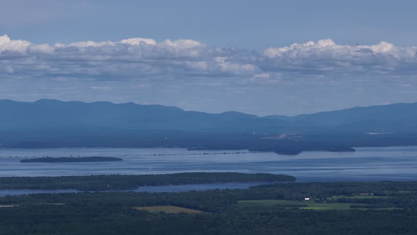 Aerial View of Mountain Landscape in the Adirondack Mountains, New York
