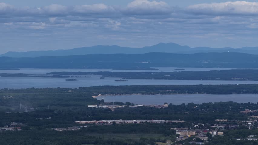 Aerial View of Mountain Landscape in the Adirondack Mountains, New York