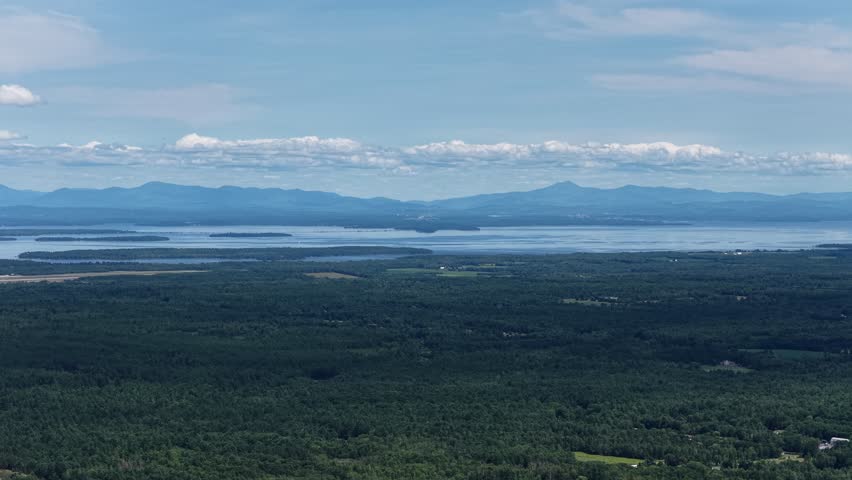 Aerial View of Mountain Landscape in the Adirondack Mountains, New York