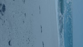 American flag waving over beach waves and sand in animation. Patriotism, USA, ocean, shoreline, summer - Powered by Shutterstock - Get 15% off with code: PIKWIZARD15