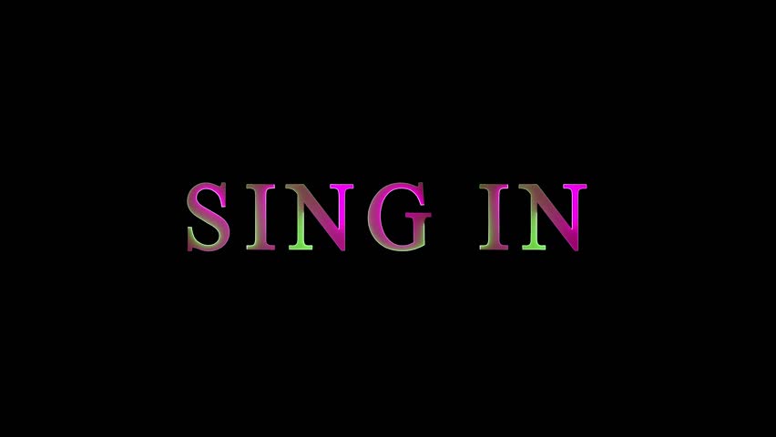 Glowing SING IN text saber animation with black background.