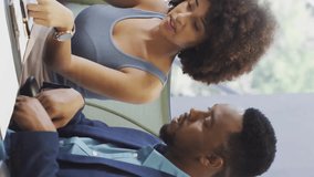 Business colleagues discussing work with digital data processing animation overlay. Collaboration, teamwork, communication, brainstorming, innovation, technology - Powered by Shutterstock - Get 15% off with code: PIKWIZARD15