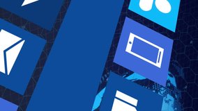 Animation of digital icons for notifications and news over technology background. communication, networking, interface, futuristic, innovation, data - Powered by Shutterstock - Get 15% off with code: PIKWIZARD15