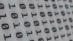 Animation of qr code and data processing over binary coding in background. digital interface, global technology, connection and communication concept digitally generated video. - Powered by Shutterstock - Get 15% off with code: PIKWIZARD15