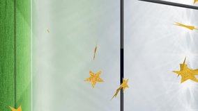 Animation of stars over rugby balls coloured with wales flag falling at stadium. sport and social media concept digitally generated video. - Powered by Shutterstock - Get 15% off with code: PIKWIZARD15