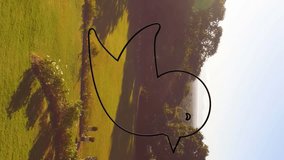 Animation of neon bird icon over landscape. bird day and celebration concept digitally generated video. - Powered by Shutterstock - Get 15% off with code: PIKWIZARD15