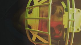 Animation of data processing with markers and glitch over caucasian american football player. Sports, competition, data processing and communication concept digitally generated video. - Powered by Shutterstock - Get 15% off with code: PIKWIZARD15