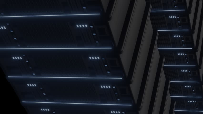 Animation of mathematical data processing over computer servers. Global cloud computing, digital interface and data processing concept digitally generated video. - Powered by Shutterstock - Get 15% off with code: PIKWIZARD15