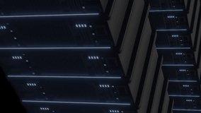 Animation of mathematical data processing over computer servers. Global cloud computing, digital interface and data processing concept digitally generated video. - Powered by Shutterstock - Get 15% off with code: PIKWIZARD15