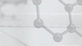 Animation of chemical structures over laboratory dishes on white background. Science, research and laboratory concept digitally generated video. - Powered by Shutterstock - Get 15% off with code: PIKWIZARD15