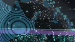 Animation of globe with connections over computer server. Global artificial intelligence, data processing, computing and digital interface concept digitally generated video. - Powered by Shutterstock - Get 15% off with code: PIKWIZARD15