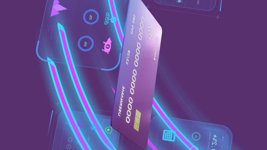 Animation of screens with data and credit card over purple background. Global online banking, finance, business, connections and data processing concept digitally generated video. - Powered by Shutterstock - Get 15% off with code: PIKWIZARD15