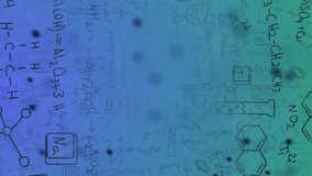 Chemical formulas and molecular structures over abstract scientific animation background. Science, chemistry, research, laboratory, experiment, innovation - Powered by Shutterstock - Get 15% off with code: PIKWIZARD15