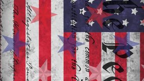 Animation of soldier with american constitution text and stars over american flag. patriotism, independence, military and celebration concept digitally generated video. - Powered by Shutterstock - Get 15% off with code: PIKWIZARD15
