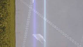 Animation of stock market and data processing over field with wind turbines. Global business, nature and digital interface concept, digitally generated video. - Powered by Shutterstock - Get 15% off with code: PIKWIZARD15