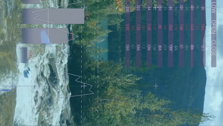 Animation of data processing, world map and diagrams over landscape. Global business, nature and digital interface concept, digitally generated video. - Powered by Shutterstock - Get 15% off with code: PIKWIZARD15