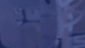 Animation of network of connections with icons over caucasian male doctor using tablet. Global communication, business, connections, computing and data processing concept digitally generated video. - Powered by Shutterstock - Get 15% off with code: PIKWIZARD15