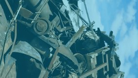 Animation of data processing over rubbish dump. Global business and digital interface concept digitally generated video. - Powered by Shutterstock - Get 15% off with code: PIKWIZARD15