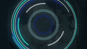 Animation of round scanner and statistical data processing over spinning globe on purple background. Global economy and business technology concept - Powered by Shutterstock - Get 15% off with code: PIKWIZARD15