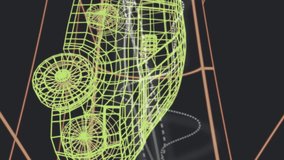 Animation of graphs over 3d van model moving seamless pattern in a tunnel on black background. Automobile engineer and business interface technology concept - Powered by Shutterstock - Get 15% off with code: PIKWIZARD15