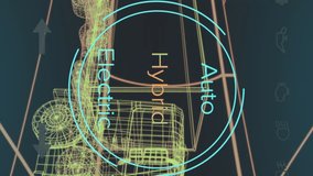 Animation of speedometer with numbers, texts over 3d model of truck against black background. Digitally generated, hologram, illustration, measurement, transportation and technology concept. - Powered by Shutterstock - Get 15% off with code: PIKWIZARD15