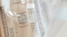 Animation of stethoscope and banknotes over hourglass. Business, technology and digital interface concept digitally generated video. - Powered by Shutterstock - Get 15% off with code: PIKWIZARD15