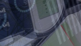 Animation of data processing over payment terminal and smartphone. Global business and digital interface concept digitally generated video. - Powered by Shutterstock - Get 15% off with code: PIKWIZARD15