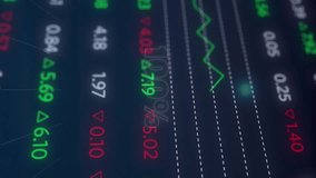 Animation of 100 number with percentage sign, abstract pattern and moving arrows over trading board. Digitally generated, hologram, stock market, report, finance, investment and technology concept. - Powered by Shutterstock - Get 15% off with code: PIKWIZARD15