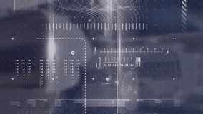 Animation of statistics, data processing over cityscape. Global business, finance and data processing concept digitally generated video. - Powered by Shutterstock - Get 15% off with code: PIKWIZARD15