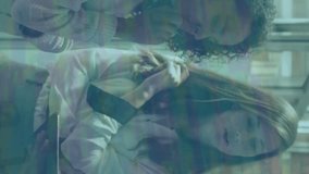 A businesswoman and a caucasian businessman discussing and smiling while looking at a digital tablet together. global business digital interface communication and data processing concept. - Powered by Shutterstock - Get 15% off with code: PIKWIZARD15