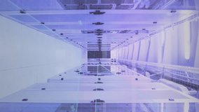 Animation of round scanner, pink light trail and mathematical equations against computer server room. Global networking and business data storage technology concept - Powered by Shutterstock - Get 15% off with code: PIKWIZARD15