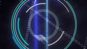 Animation of scope scanning, financial data processing and binary coding. Global business, finances, computing and data processing concept digitally generated video. - Powered by Shutterstock - Get 15% off with code: PIKWIZARD15