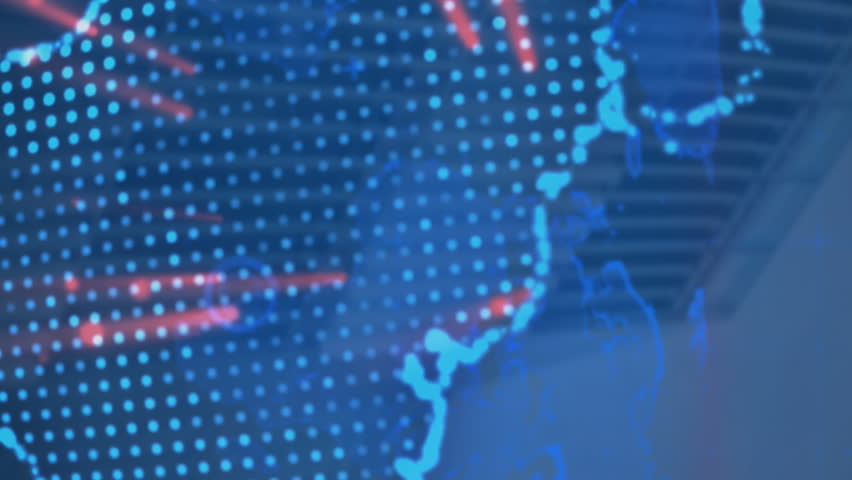 Animation of financial data processing, globe and world map over modern office building. Global business, finances, computing and data processing concept digitally generated video. - Powered by Shutterstock - Get 15% off with code: PIKWIZARD15