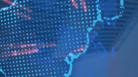 Animation of financial data processing, globe and world map over modern office building. Global business, finances, computing and data processing concept digitally generated video. - Powered by Shutterstock - Get 15% off with code: PIKWIZARD15