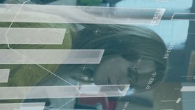 Animation of statistical data processing against woman writing on memo notes at office. Computer interface and business data technology concept - Powered by Shutterstock - Get 15% off with code: PIKWIZARD15