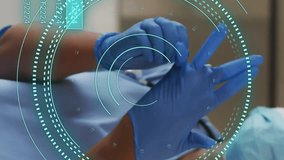 Animation of scope scanning and data processing over african american female doctor in hospital. Global medicine, healthcare, computing and digital interface concept digitally generated video. - Powered by Shutterstock - Get 15% off with code: PIKWIZARD15