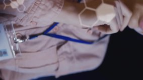 Animation of data processing and chemical formula over caucasian businesswoman in server room. Global science, technology, computing and digital interface concept digitally generated video. - Powered by Shutterstock - Get 15% off with code: PIKWIZARD15