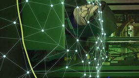 Animation of digital data processing with globe over it asian male technician computer servers. Global connections, computing and data processing concept digitally generated video. - Powered by Shutterstock - Get 15% off with code: PIKWIZARD15