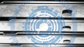 Animation of scope scannnig and shapes over server room. Business, technology and digital interface concept digitally generated video. - Powered by Shutterstock - Get 15% off with code: PIKWIZARD15