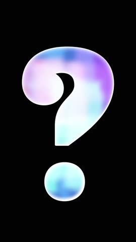 Vertical Colorful Gradient Question Mark Animation on a Black Background. Perfect for Quiz Videos, Educational Content, FAQ Sections, Presentations, and Creative Digital Projects.